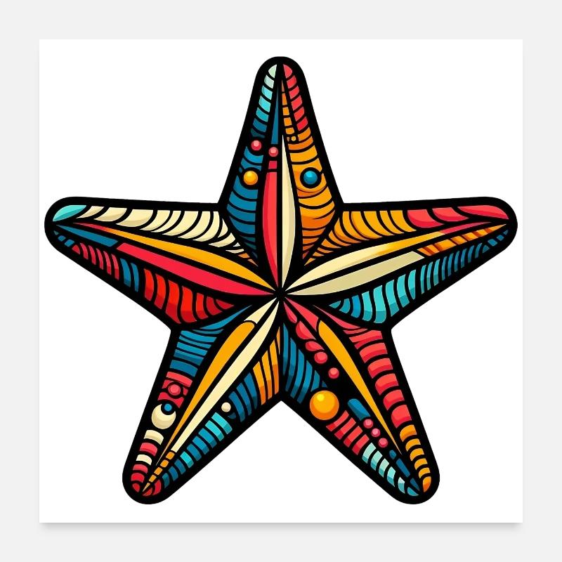 Starfish Poster 24" x 24" (60x60 cm)