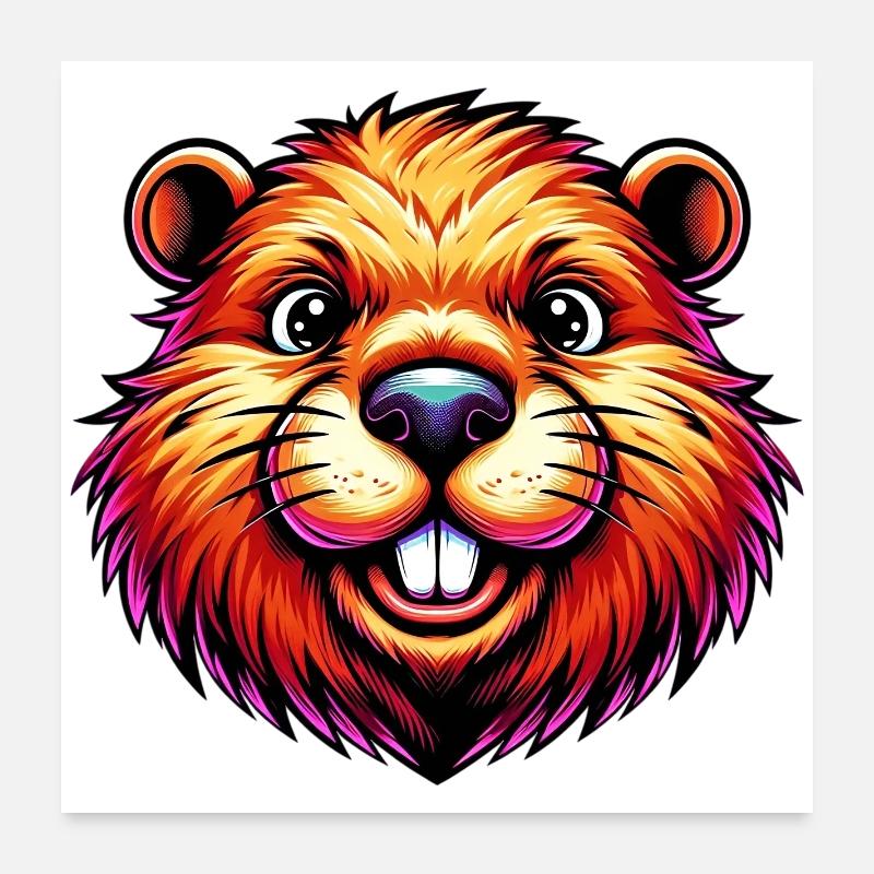 Beaver Poster 24" x 24" (60x60 cm)
