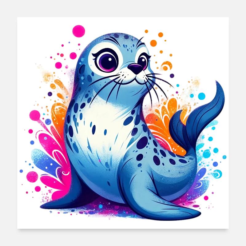 Phoque Poster 60 x 60 cm