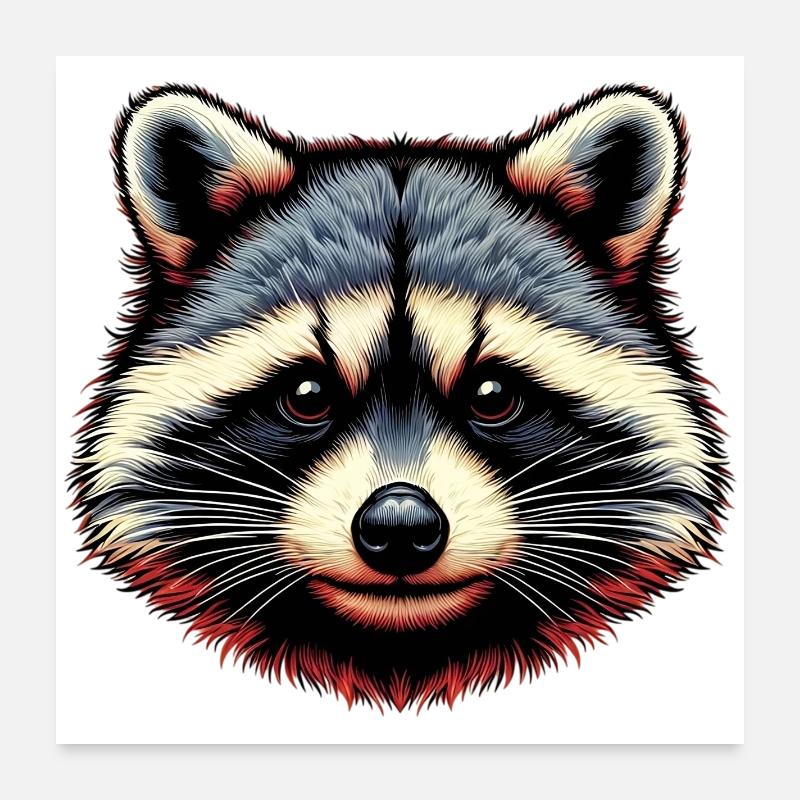 Waschbär Poster 60x60 cm