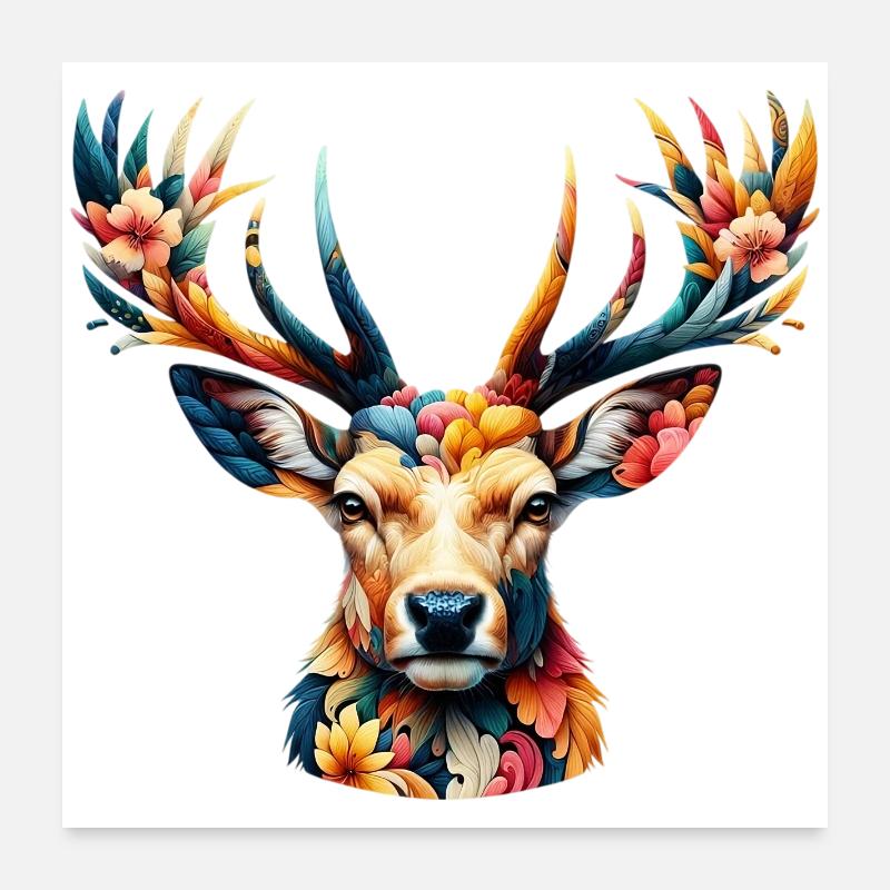 Hirsch Poster 60x60 cm