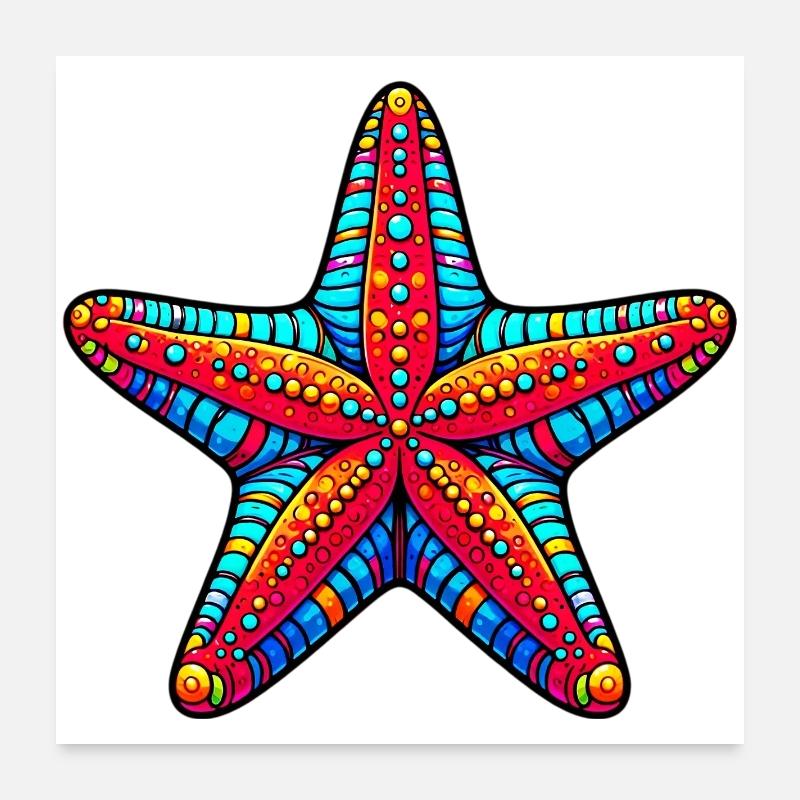 Starfish Poster 24" x 24" (60x60 cm)