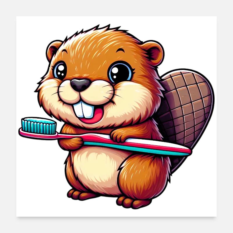 Beaver Poster 24" x 24" (60x60 cm)