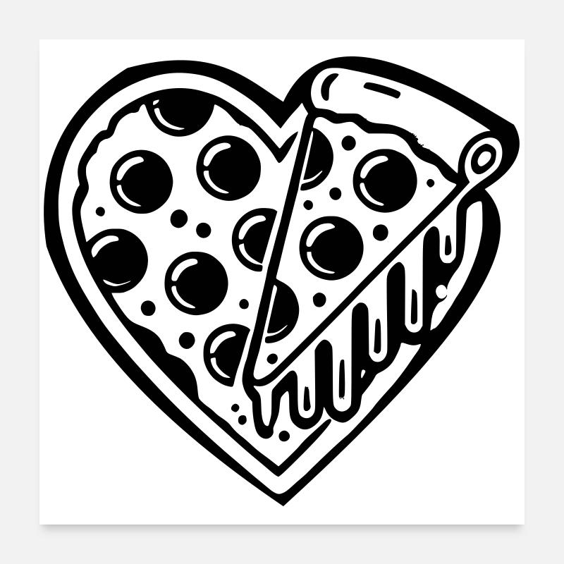 Pizza Love | Love? I prefer pizza! Poster 24" x 24" (60x60 cm)