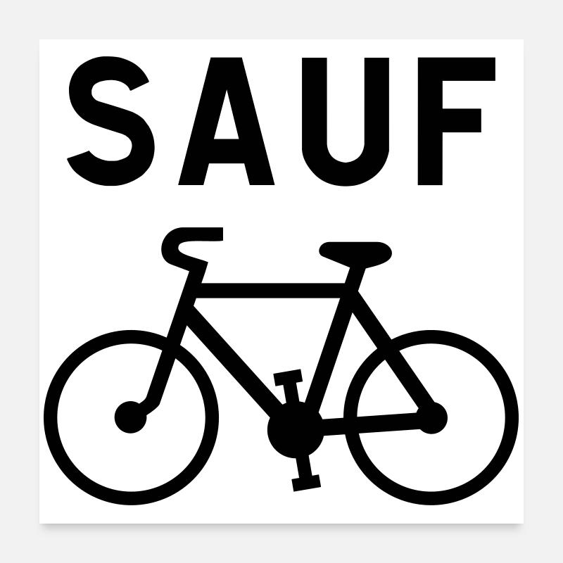 Sauf Vélo Noir Poster 60 x 60 cm