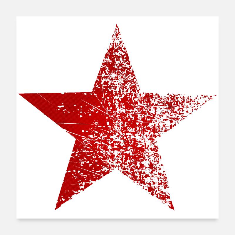 Red Star Vintage Look Communist Soviet Union Poster 24" x 24" (60x60 cm)