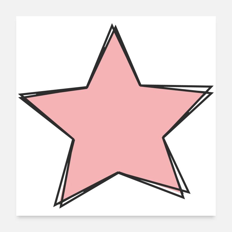 Pink Star Design Poster 24" x 24" (60x60 cm)