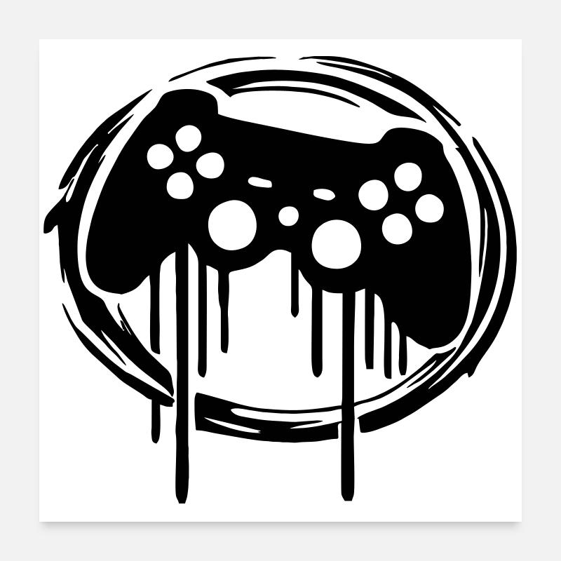 gaming kontroller kreis muster Poster 60x60 cm