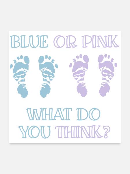 gender reveal party - Poster 60x60 cm - Weiß - Vorne
