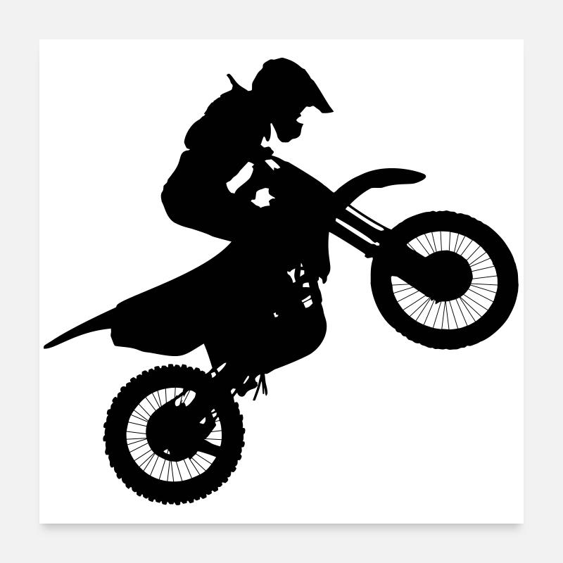 Bild eines Motocross-Fahrers # Poster 60x60 cm