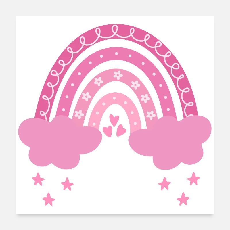 Arc-en-ciel bohème - Poster 60 x 60 cm - blanc