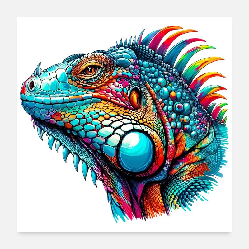 Leguan Poster 60x60 cm