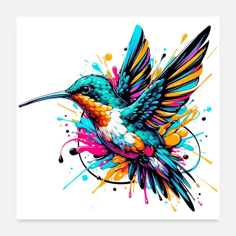 Kolibri Poster 60x60 cm