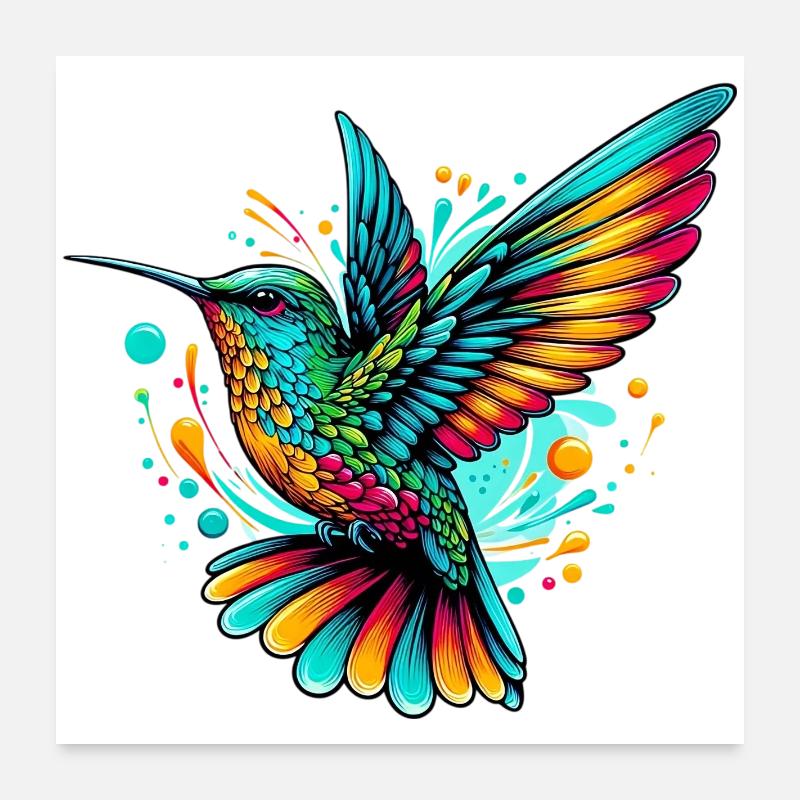 Kolibri Poster 60x60 cm