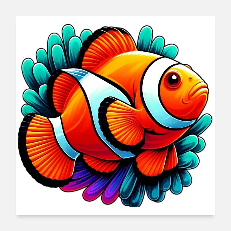 Poisson-clown Poster 60 x 60 cm