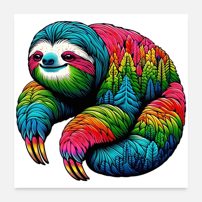 Faultier Poster 60x60 cm