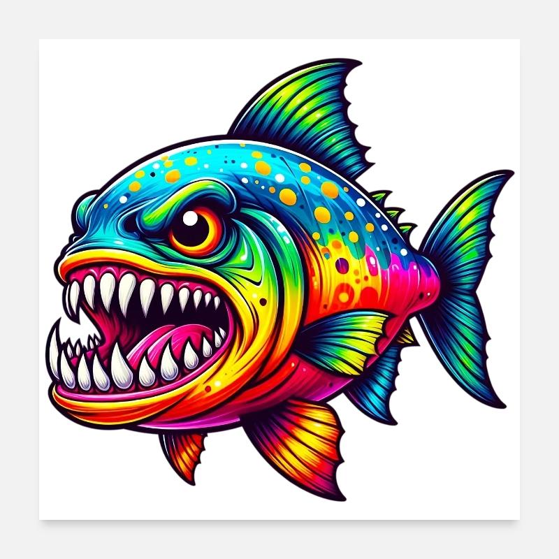 Piranha Poster 24" x 24" (60x60 cm)