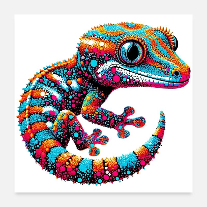 Gecko Poster 60 x 60 cm