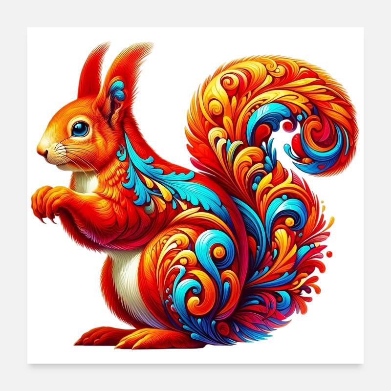 Eichhörnchen Poster 60x60 cm