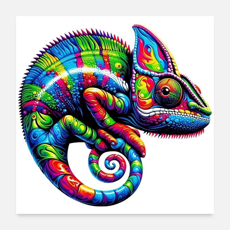 Caméléon Poster 60 x 60 cm