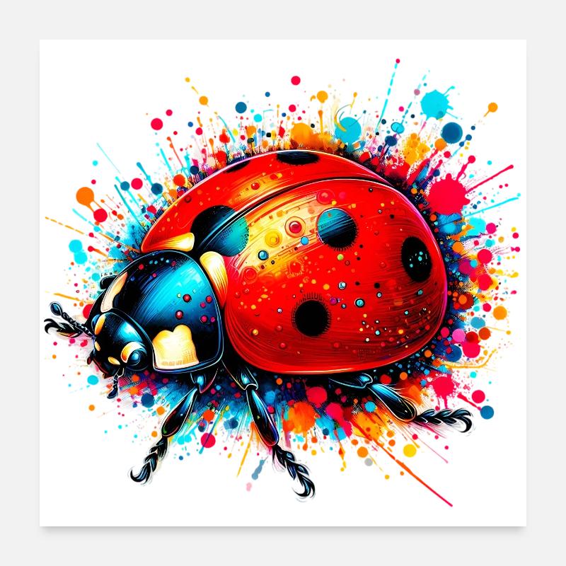 Marienkäfer Poster 60x60 cm