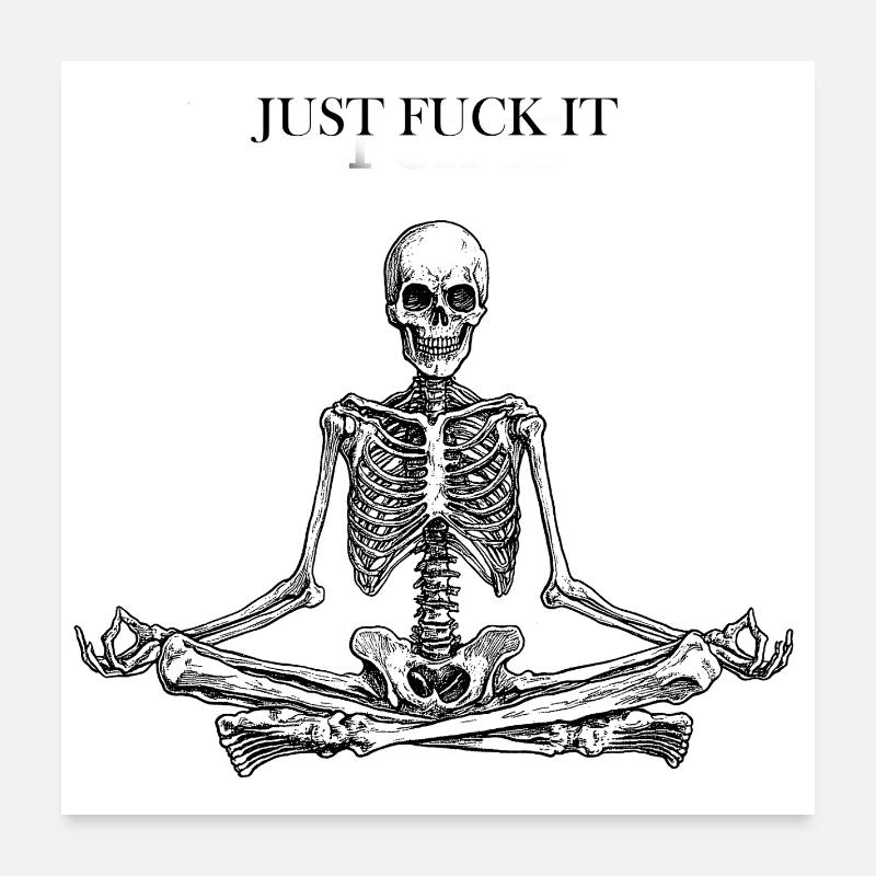 Meditating Skeleton Poster 60x60 cm