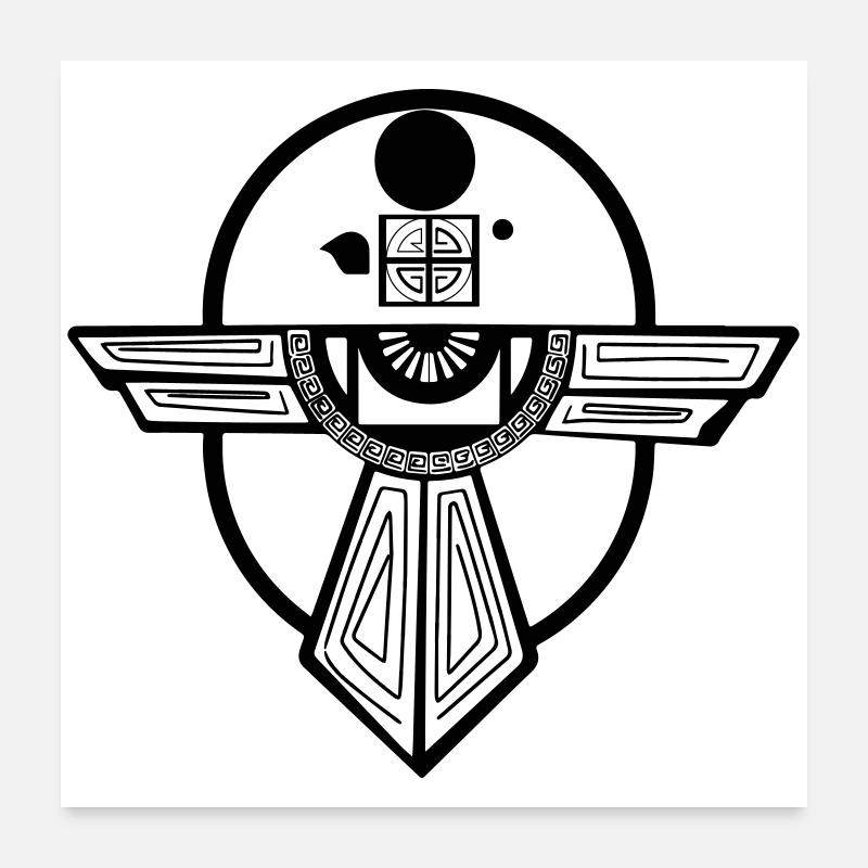 Ancient Thunderbird Totem Design Poster 24" x 24" (60x60 cm)