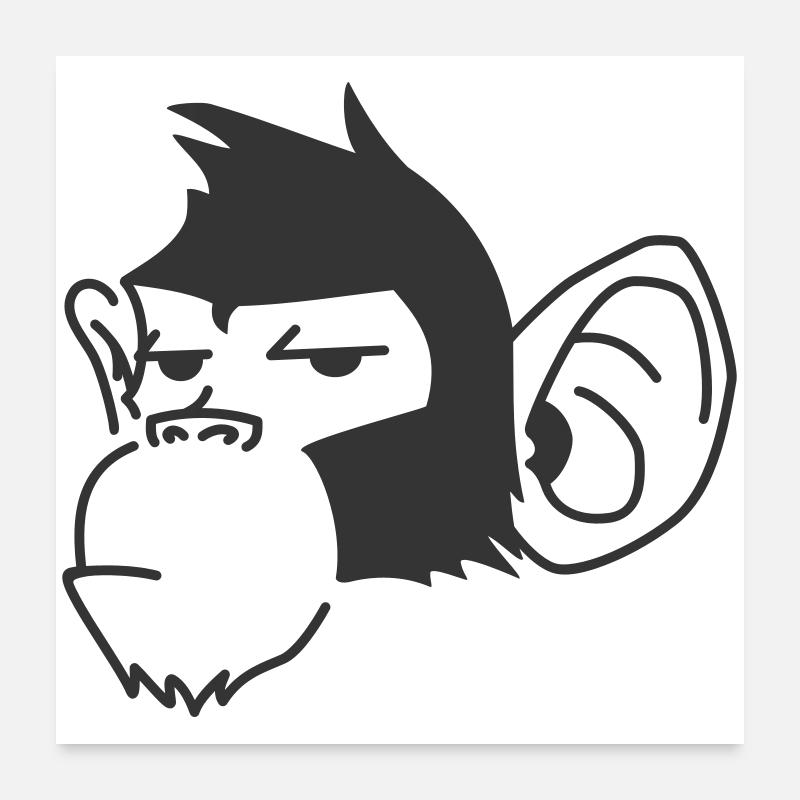 Urban Monkey – Street Art Graffiti Primacy Poster 24" x 24" (60x60 cm)