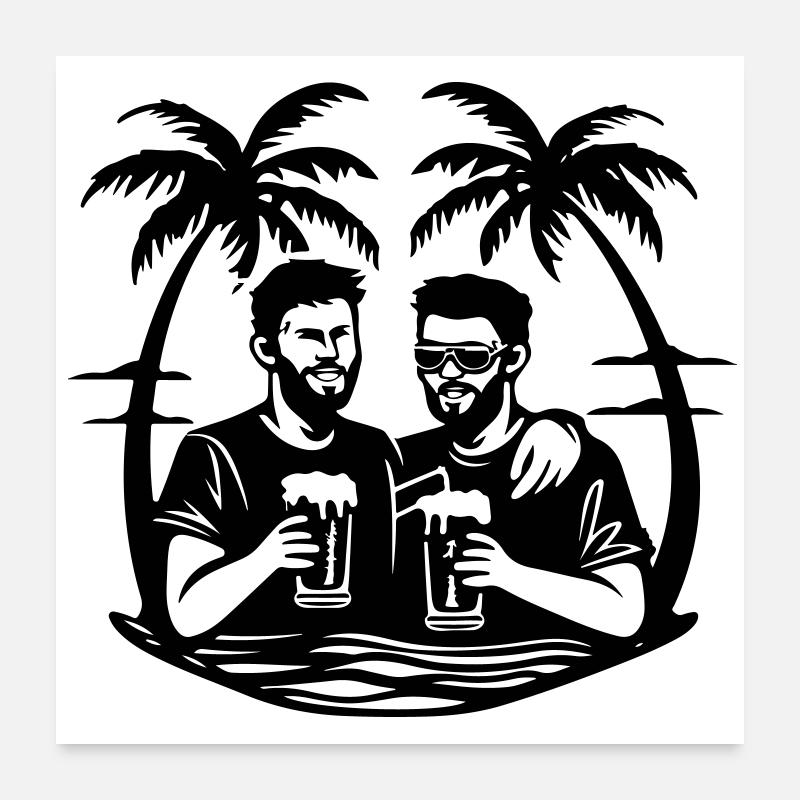 Fête de plage Palm Trees Poster 60 x 60 cm