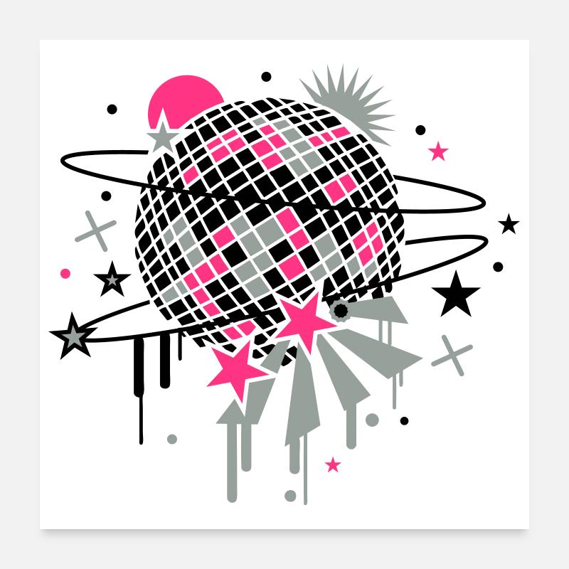 Disco Kugel Poster 60x60 cm