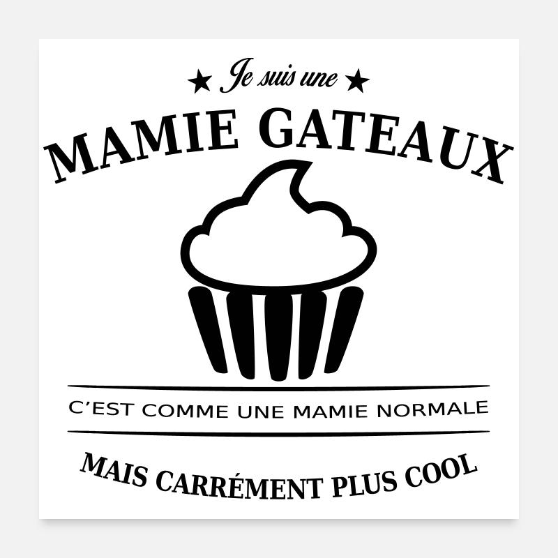 mamie gateaux - Poster 60 x 60 cm - blanc