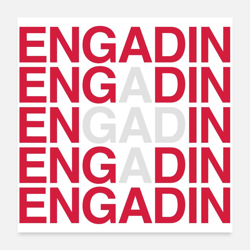 ENGADIN Schweiz - Switzerland - Suisse - Poster 60x60 cm - Weiß