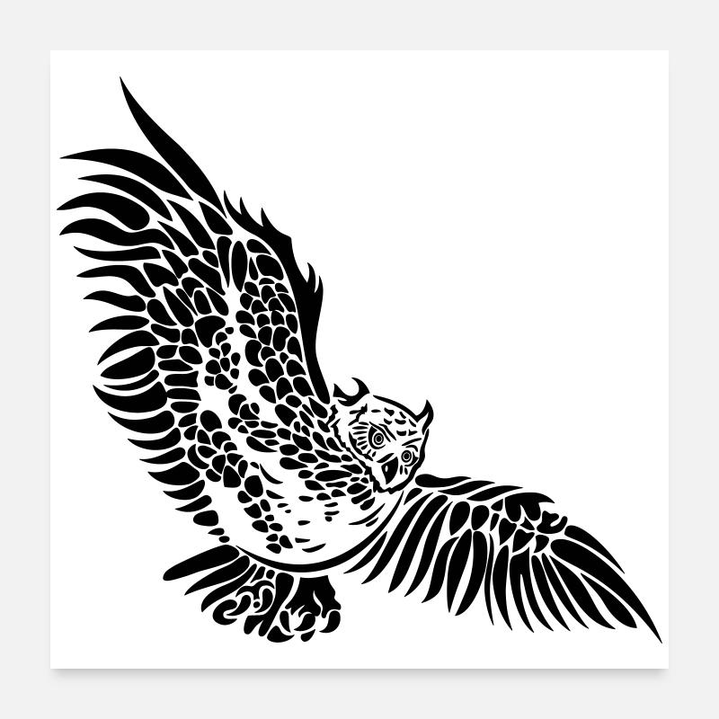 Owl wing owl owl night owl Poster 24" x 24" (60x60 cm)