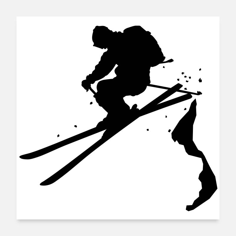 ski_freerider - Poster 60 x 60 cm - blanc