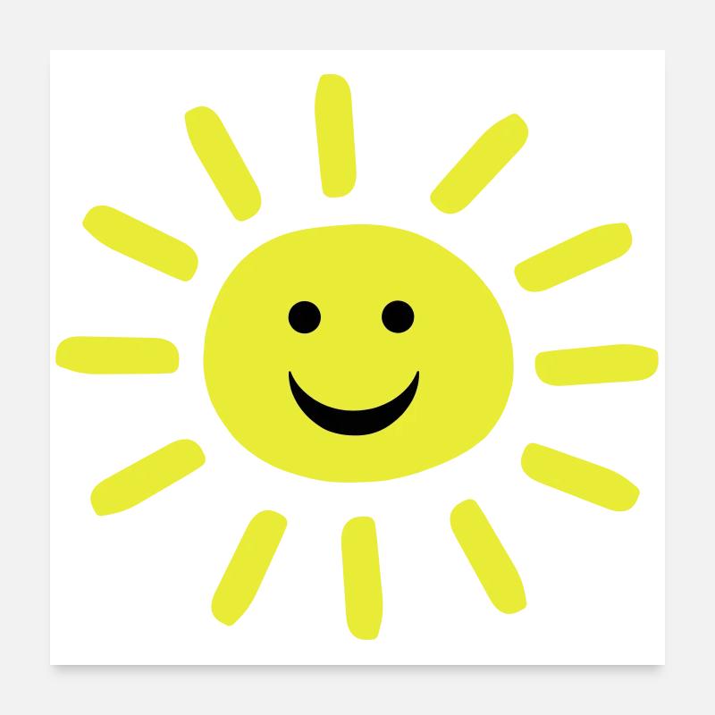 Smiley Summer Sun Poster 60 x 60 cm