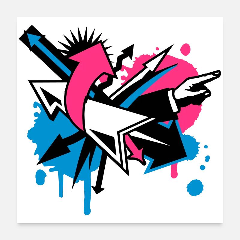 Arrows in different directions Poster 24" x 24" (60x60 cm)