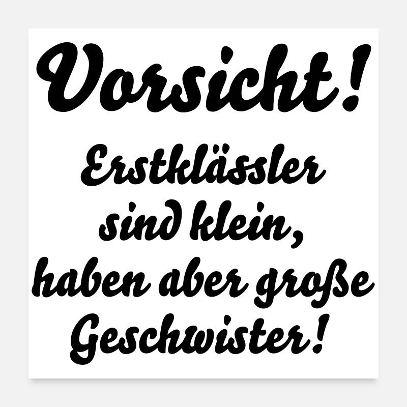 schulkind schule lustig - Poster 60x60 cm - Weiß
