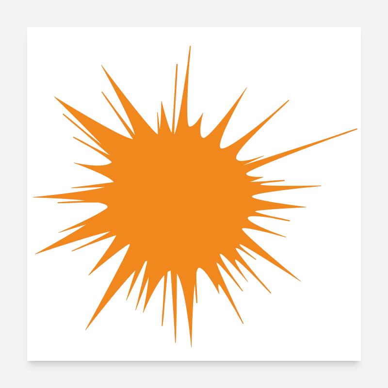 | flash | d’explosion | orange soleil Vectorgraphique Poster 60 x 60 cm