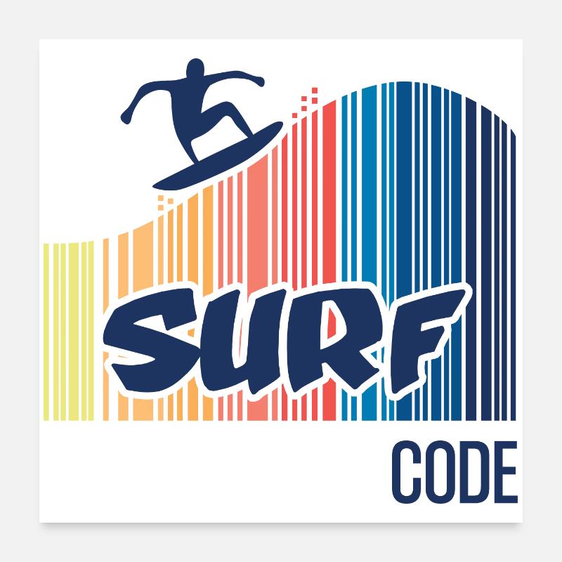 Surfcode Poster 60x60 cm