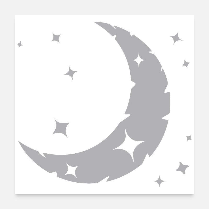 Moon and stars Poster 24" x 24" (60x60 cm)