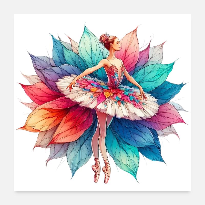 Danseuse de ballet avec tutu Poster 60 x 60 cm