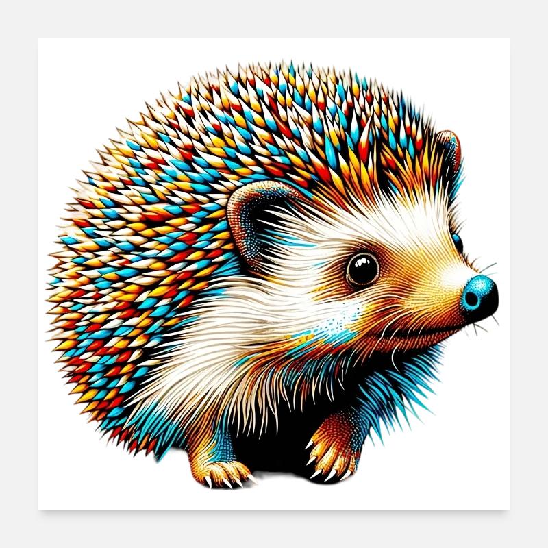 Hedgehog Poster 24" x 24" (60x60 cm)