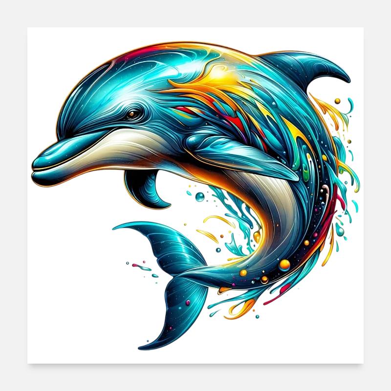 Delfin Poster 60x60 cm
