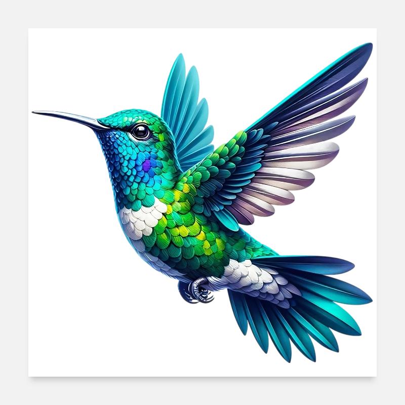 Kolibri Poster 60x60 cm