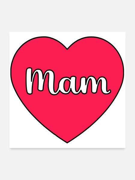 Mama Hart - Poster 60x60 cm - Weiß - Vorne