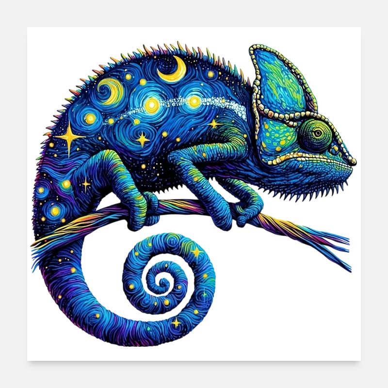 Chameleon - Poster 24" x 24" (60x60 cm) - white