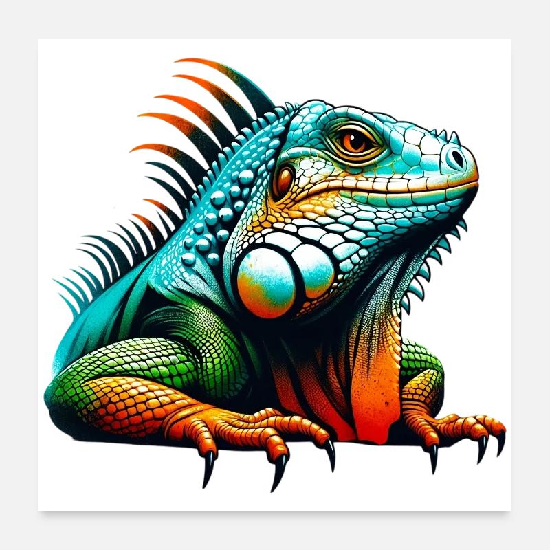 Leguan Poster 60x60 cm