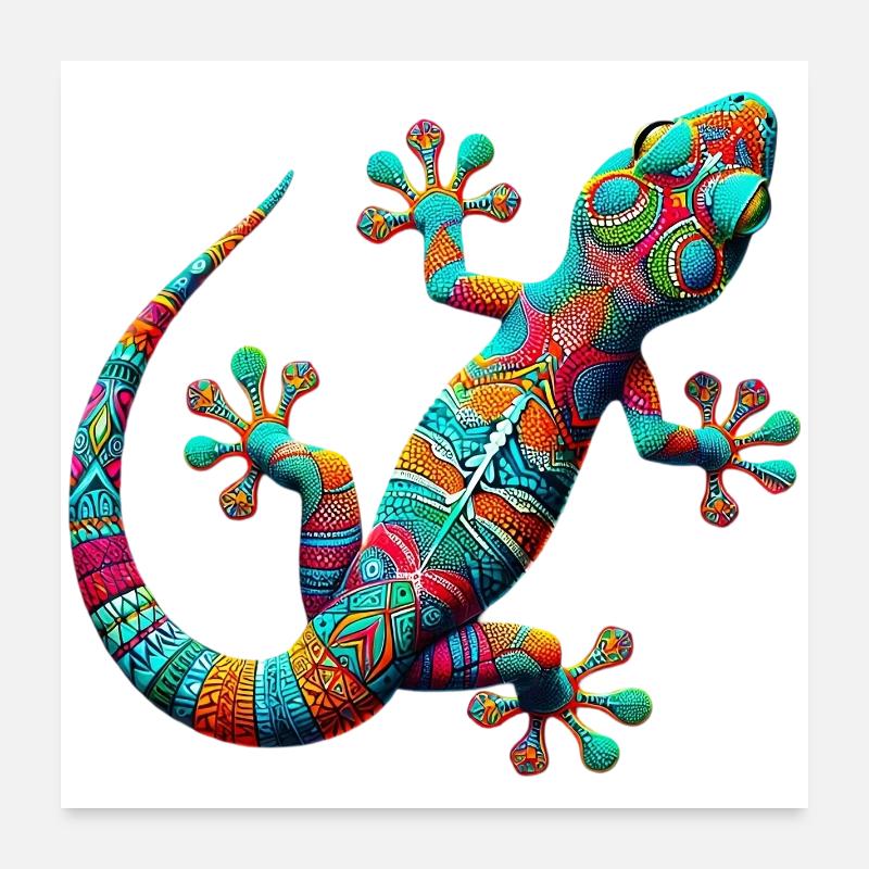 Gecko Poster 60 x 60 cm