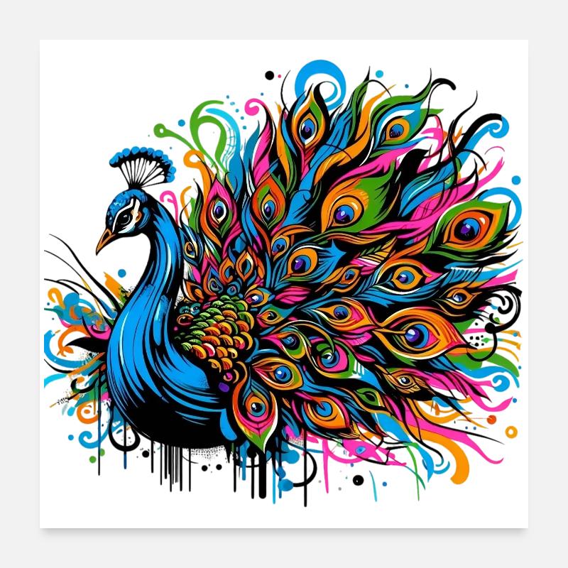 Peacock Poster 24" x 24" (60x60 cm)