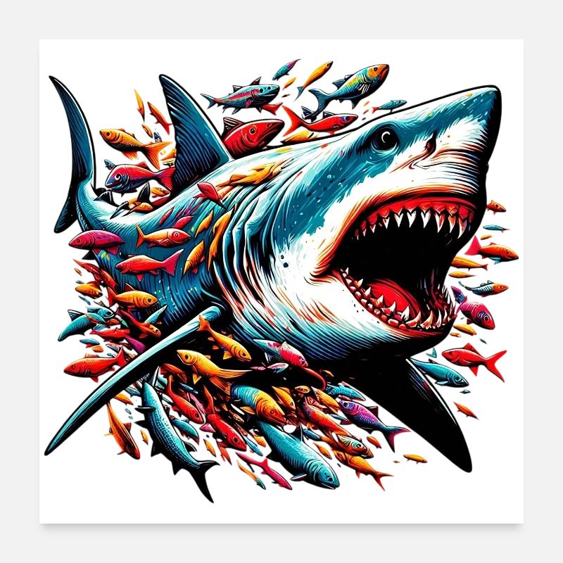 Requin Poster 60 x 60 cm